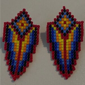 Colorful Beaded Earrings - CLIP-ONS!!!